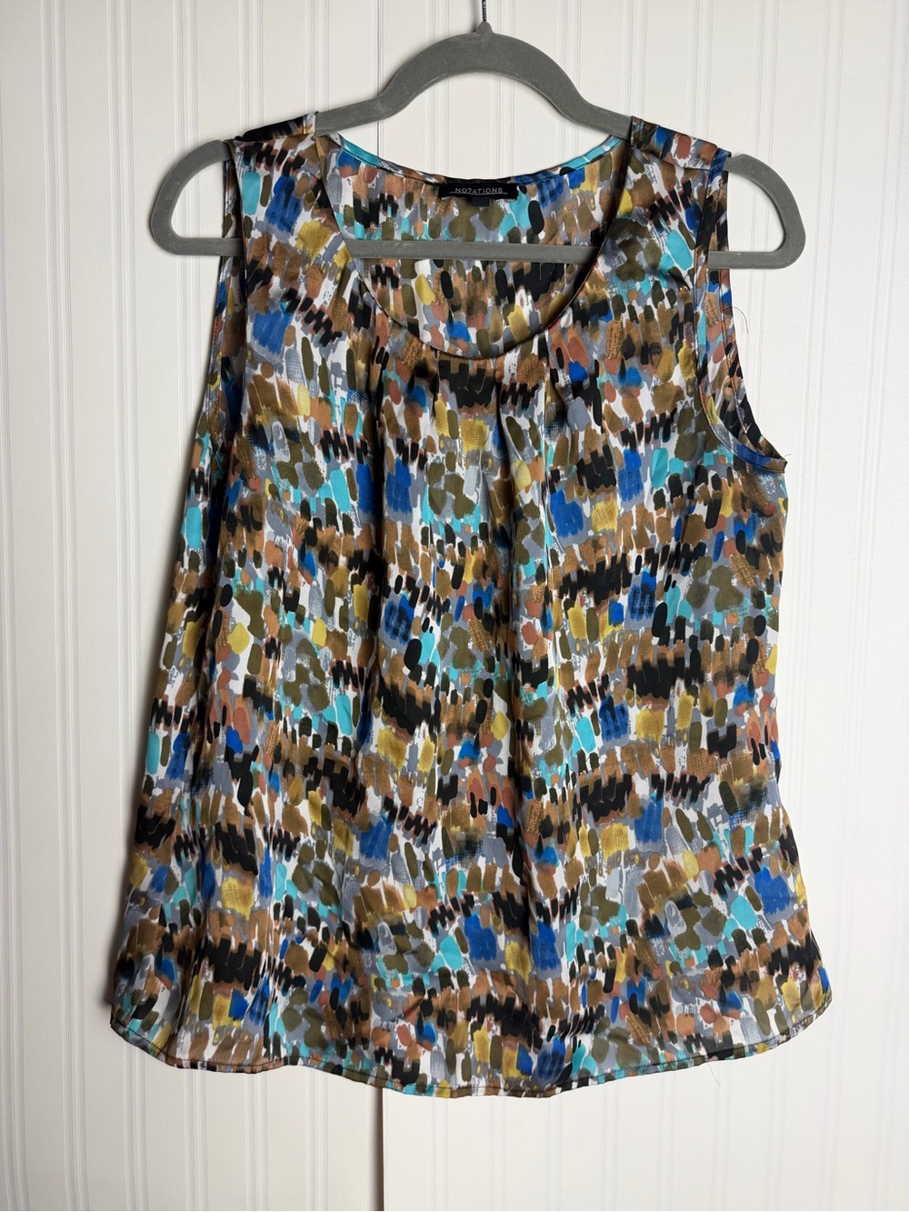 Pleione Multicolor Abstract Printed Sleeveless Top